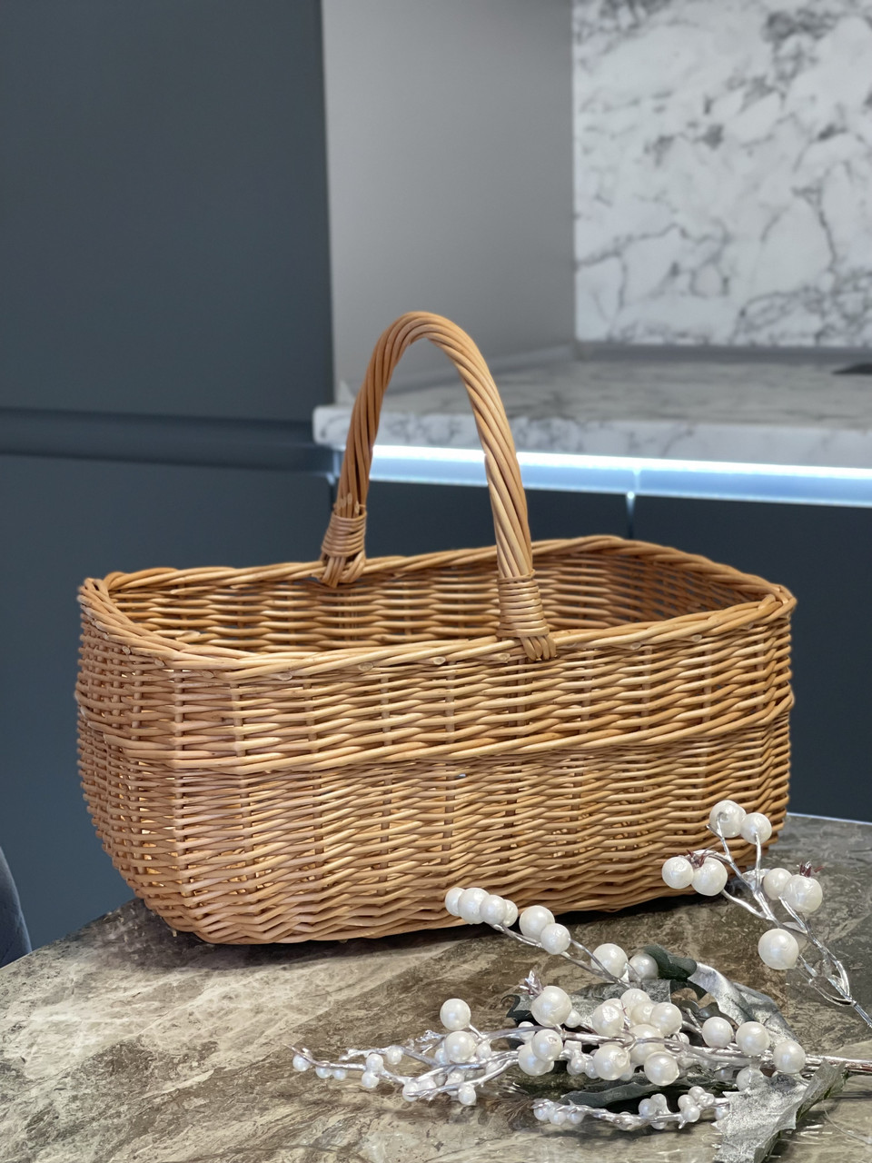 Кошик великодній з натуральної лози