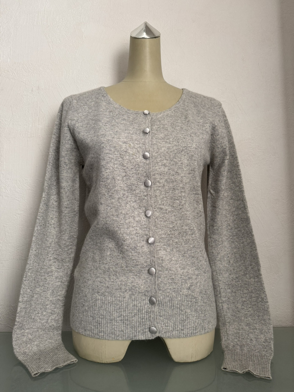 Кофта жакет ангора женский серый на застежке, фото 1