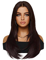 Перука шоколадний бордо, термоволокно DC XOUJE Long Auburn