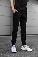 Практичные черные мужские штаны на весну, черные мужские штаны двухнитка трикотаж