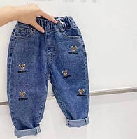 Детские джинсовые штаны на мальчика и девочку, синие джинсы для детей