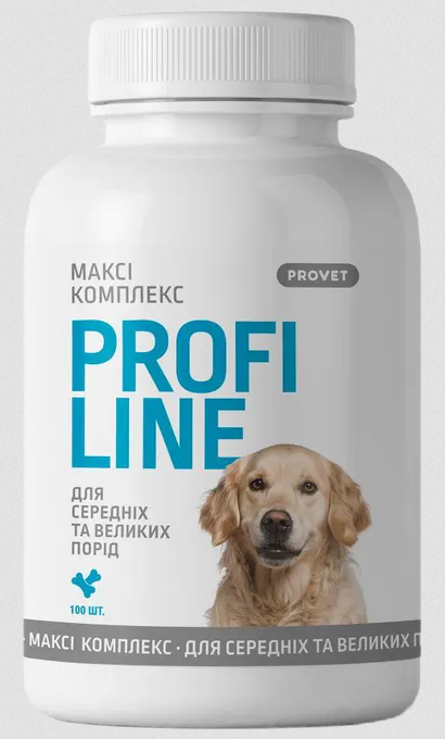ProVet Профілайн Максі комплекс — вітамінно-мінеральна домішка для середніх і великих собак 100 таб