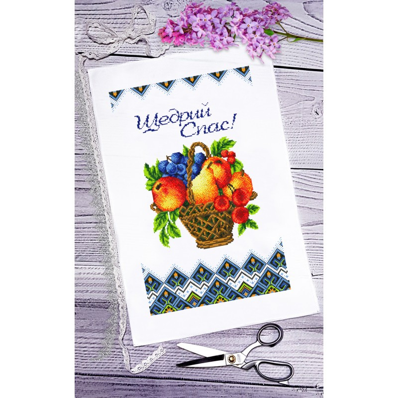 Схема вишивки бісером на габардині Спасівський рушник РП-110