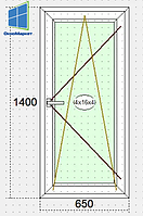 Поворотно-откидное пластиковое окно эконом 650