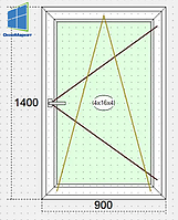 Поворотно-откидное пластиковое окно эконом 900