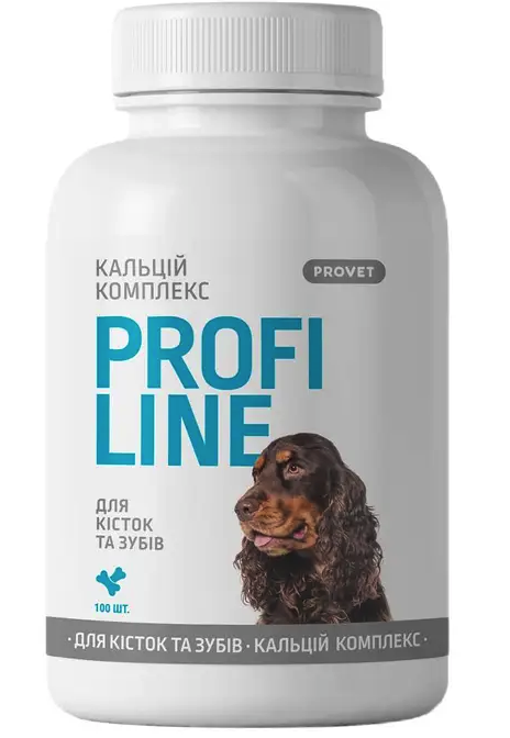 ProVet Профілайн Кальцій комплекс — вітамінно-мінеральна домішка для собак 100 таб (для кісток і зубів)