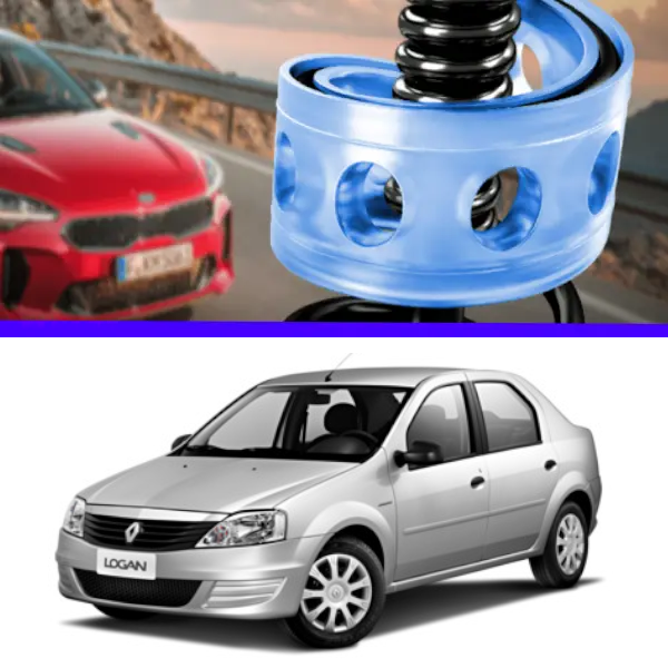 Автобафери силіконові на передні пружини Renault Logan I 2004-2009 (проставки, подушки пружини), фото 1