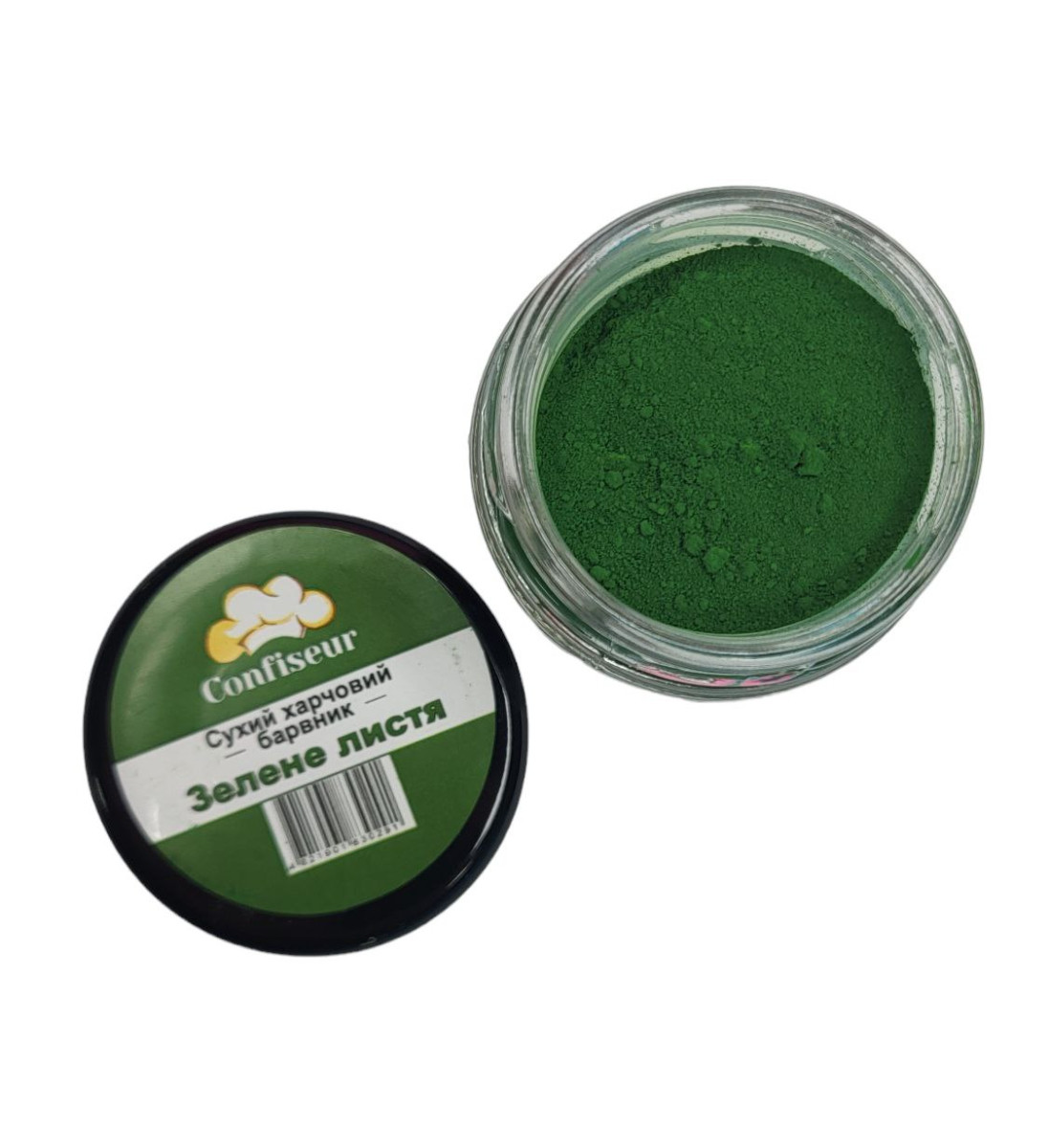 Сухий харчовий жиророзчинний барвник Confiseur Зелене листя 4 г, фото 1