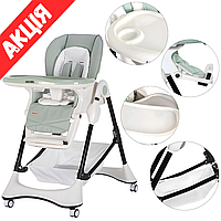 Стільчик для годування CARRELLO STELLA CRL-9503 ASPEN GREE Дитячий стіл багатофункціональний складаний Зелений