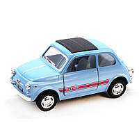 Коллекционная игрушечная модель FIAT 500 KT5004W инерционная (Голубой)