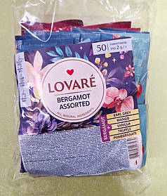 Чай Lovare Асорті з бергамотом 50 пакетів чорний