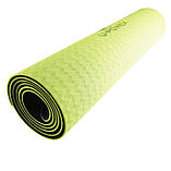 Килимок для йоги та фітнесу U-POWEX TPE Yoga mat Green/Black (183х61х0.6), фото 3