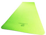Килимок для йоги та фітнесу U-POWEX TPE Yoga mat Green/Black (183х61х0.6), фото 4