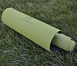 Килимок для йоги та фітнесу U-POWEX TPE Yoga mat Green/Black (183х61х0.6), фото 10