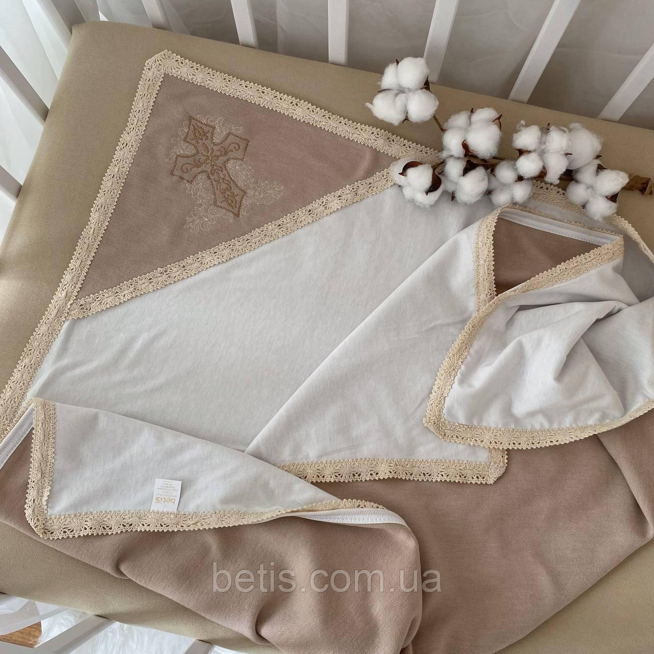 Крижма "Диво" з вишивкою Кавовий Ангора,кулір арт.91448212 75*80 см.(р)