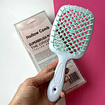 Гребінець для волосся Superbrush Plus Hollow Comb, білий/ м'ятний, фото 4