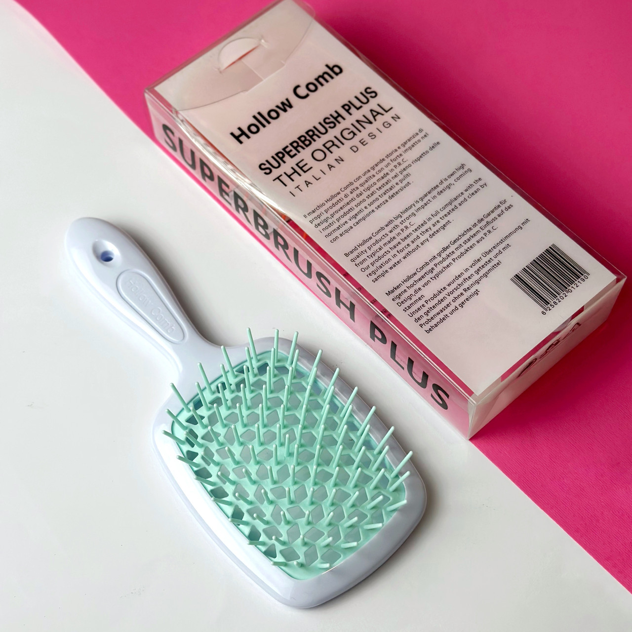 Гребінець для волосся Superbrush Plus Hollow Comb, білий/ м'ятний