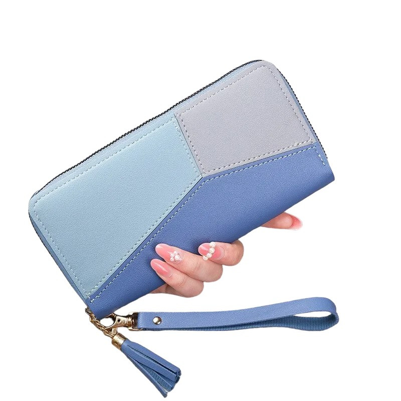 Стильний жіночий гаманець на блискавці зі штучної шкіри, SKY BLUE