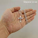 Комплект! Срібний ланцюжок із хрестиком. Чоловічий кулон і цепочка зі срібла 925 50 см, фото 3