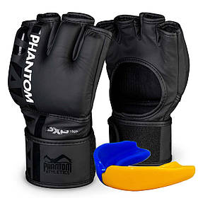 Рукавиці для ММА Phantom APEX Black S/M (капа в подарунок)