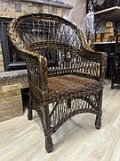 Крісло плетене з лози — темний лак