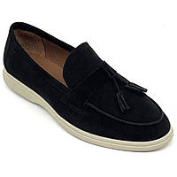 Чоловічі лофери замшеві чорного кольору Sergio Billini 8033 ч/з розмір 40