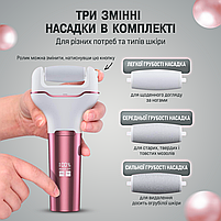 Електрична пемза для ніг, пилка електрична для ніг акумуляторна Машинка для видалення мозолів (CRFF-10), фото 4