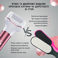 Електрична пемза для ніг, пилка електрична для ніг акумуляторна Машинка для видалення мозолів (CRFF-10), фото 7