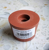 Пробка гумова №4 ø 49/40мм для гідрозатвору на сулію з отвором ø 9мм під гідрозатвор