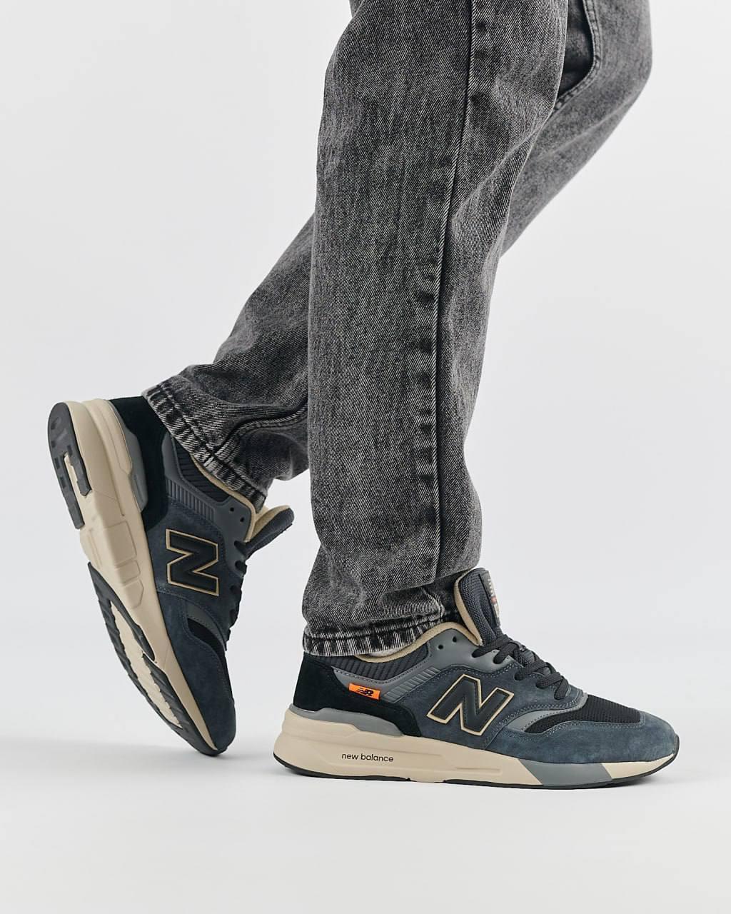 Чоловічі кросівки замшеві New Balance 997H Gray Black Sand, чоловічі кеди Нью Беленс сірі. Чоловіче взуття