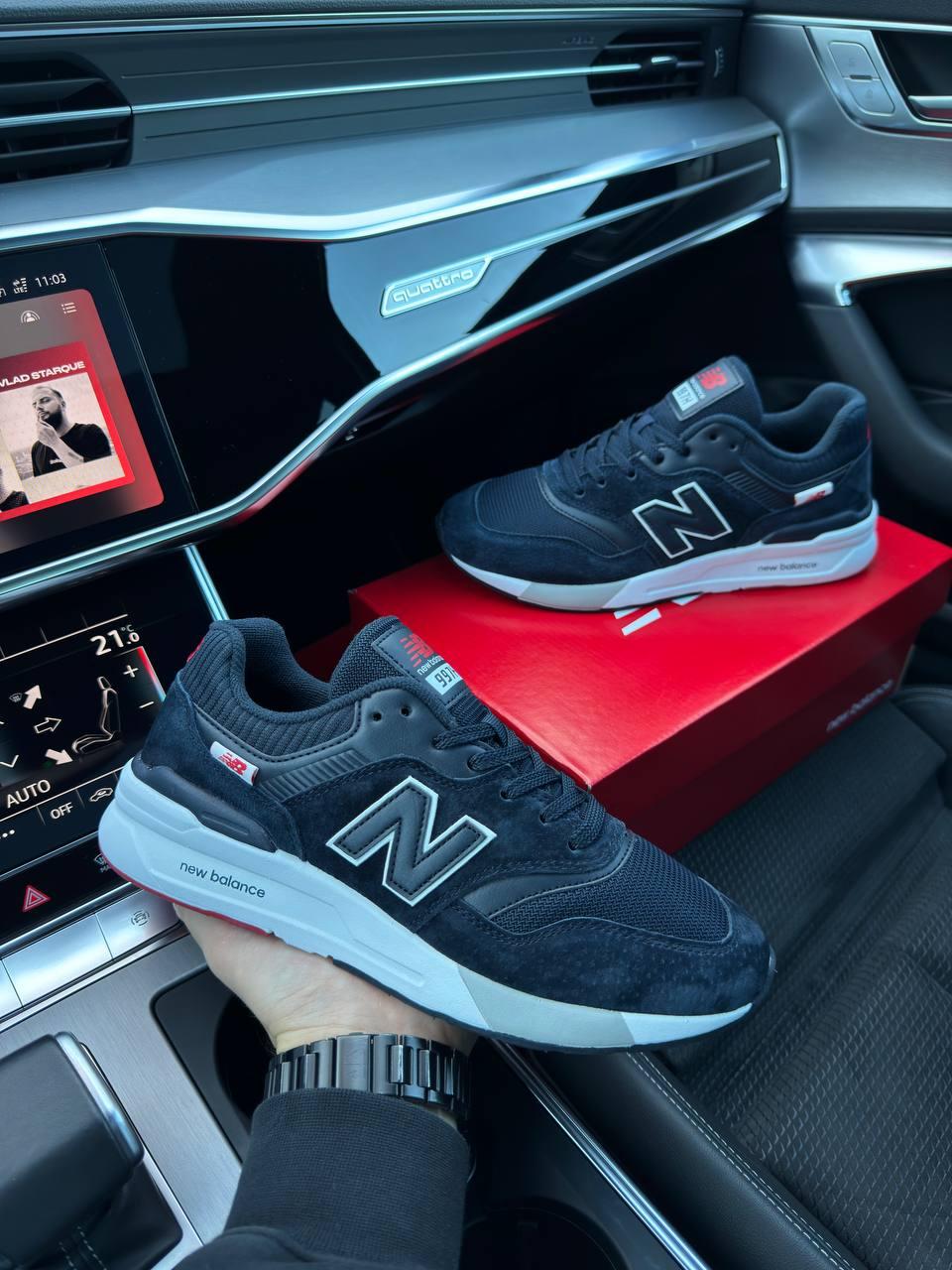 Чоловічі замшеві кросівки New Balance 997H Navy White, чоловічі кеди Нью Беленс сині. Чоловіче взуття