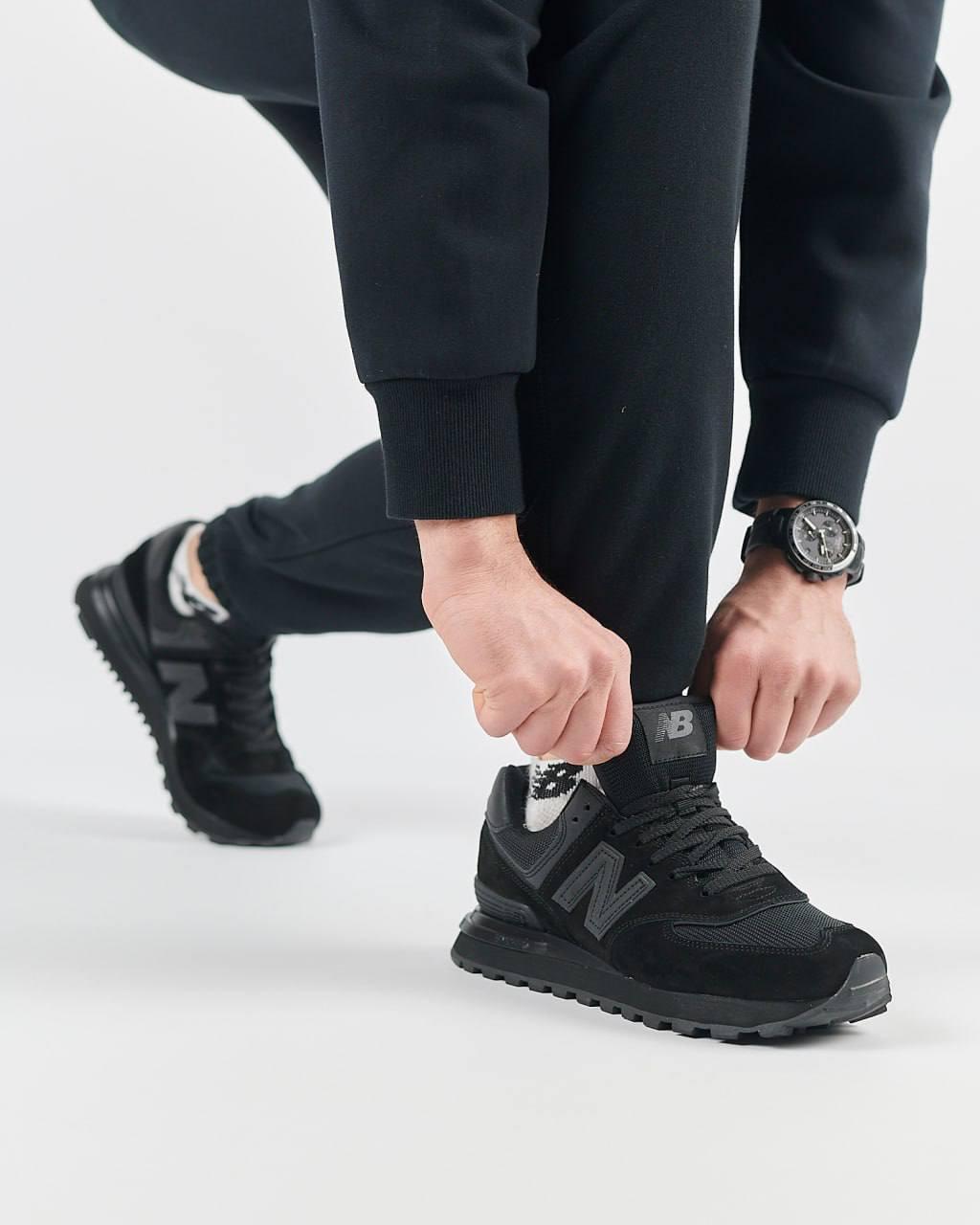 Чоловічі замшеві кросівки New Balance PRM Classic All Black, чоловічі кеди Нью Беленс чорні. Чоловіче взуття