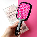 Гребінець для волосся Superbrush Plus Hollow Comb, чорний/малиновий, фото 4
