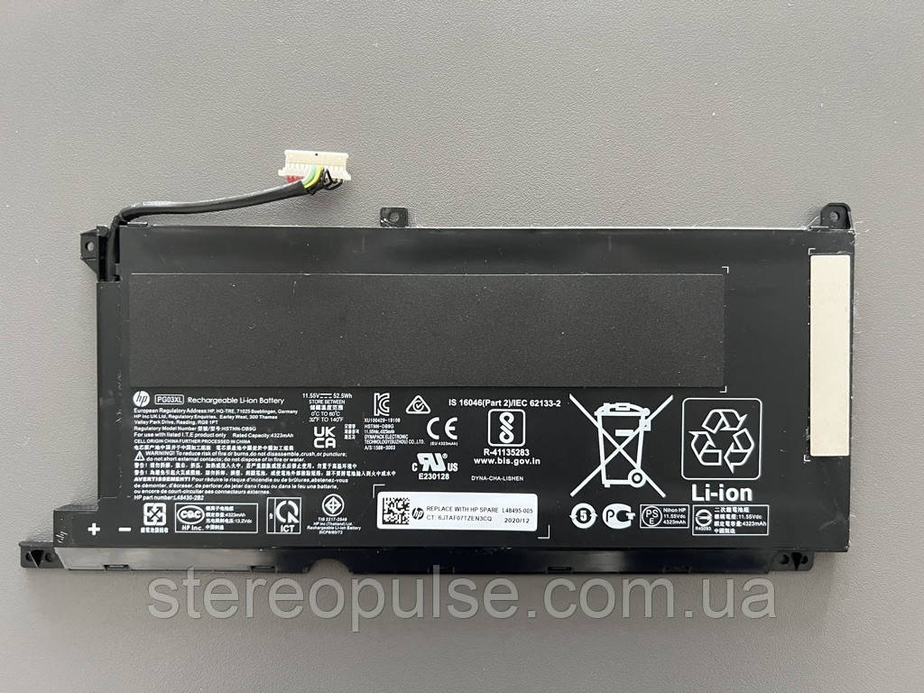 Акумулятор PG03XL для ноутбука HP Pavilion gaming 16-a0032dx Original