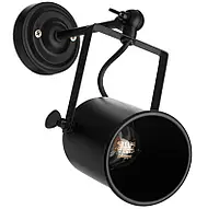 Поворотний світильник бра з металевим корпусом Brille з циліндричним чорним плафоном під лампу Е27 IP20