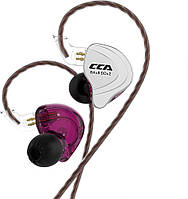 Наушники CCA C10 Mic гибридные проводные Оригинал Фиолетовый с серебром