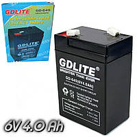 Battery 6V 4 Ah GD 645, Аккумулятор, Аккумуляторная батарея, Аккумулятор для весов свинцово-кислотный