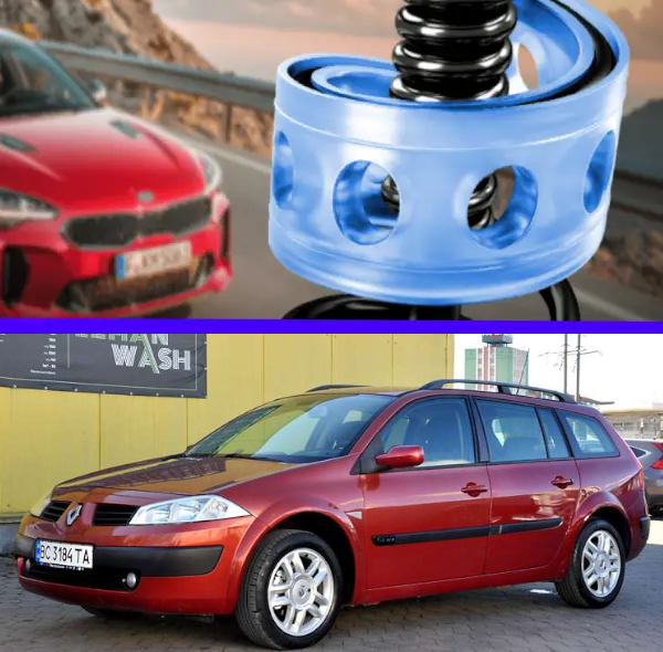 Автобафери силіконові на передні пружини Renault Megane III 2008-2013 (проставки, подушки пружини)