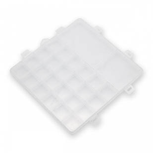 Контейнер для Бісера та Бусин, Пластик, Прозорий, 26 відділень, Розмір: 19х20х1.8см, Відділ, 1 шт