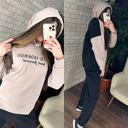 Спортивний жіночий костюм на флісі, тканина "Тринитка" 52, 56 розмір 52, фото 3