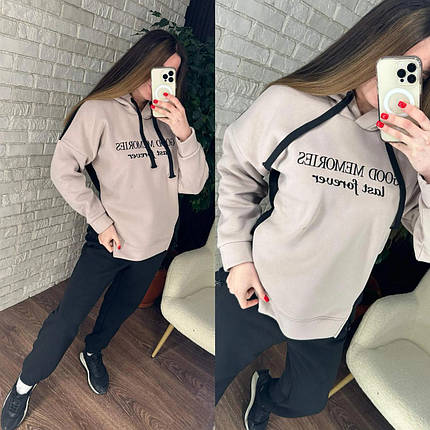 Спортивний жіночий костюм на флісі, тканина "Тринитка" 52, 56 розмір 52, фото 2