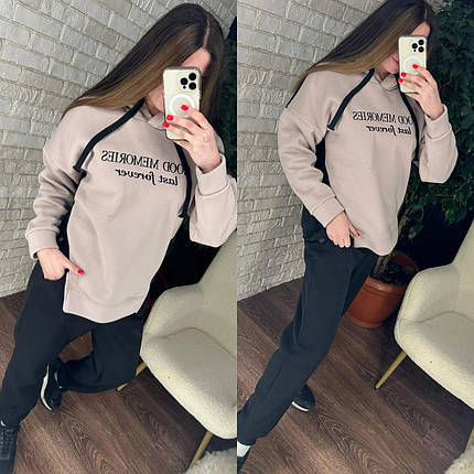 Спортивний жіночий костюм на флісі, тканина "Тринитка" 52, 56 розмір 52, фото 1