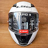 Мотошолом LS2 FF353 Rapid 2 Solid Gloss White шолом для мотоцикла, скутера, фото 4