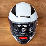 Мотошолом LS2 FF353 Rapid 2 Solid Gloss White шолом для мотоцикла, скутера, фото 5