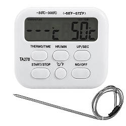Термометр кухонний з виносним щупом від -50 до 300 градусів, ТА-278 / Цифровий термометр