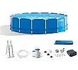 Басейн каркасний Intex 28242 розмір 457x122см, об'єм 16805л (картриджний фільтр-насос, драбина, тент, підкладка), фото 10