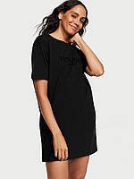 Ночная рубашка Victoria's Secret Cotton Sleepshirt Logo XS/S черная