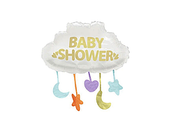 Фольгована кулька фігура "Хмаринка Baby shower" біла 77х74 см. в уп.