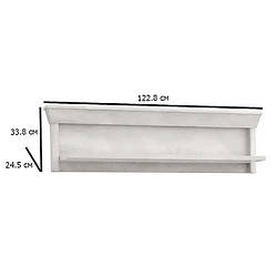 Настінна полиця в стилі прованс Kashmir 122.8 см сосна біла для книг і декору в кімнату