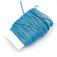 Шнур Корейский Вощеный Полиэстер, подходит для плетения браслетов, Цвет: Темно-бирюзовый, Толщина 1мм